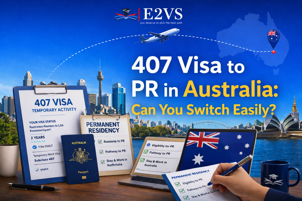407 visa to PR in Australia process showing pathway from temporary visa to permanent residency